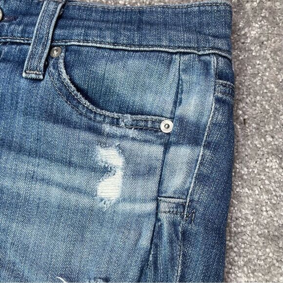 Ag Adriano Goldschmied The Beau Sloucy Skinny Distressed Medium Wash Jeans 25 - Picture 14 of 15